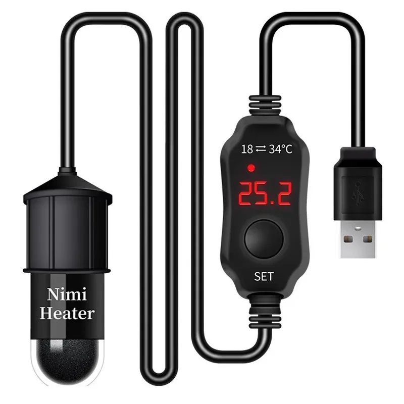 Fish Tank Heater - ユニバーサルミニ水槽加熱棒 魚タンクヒーター 水中サーモスタットヒーター 18-34 ° C