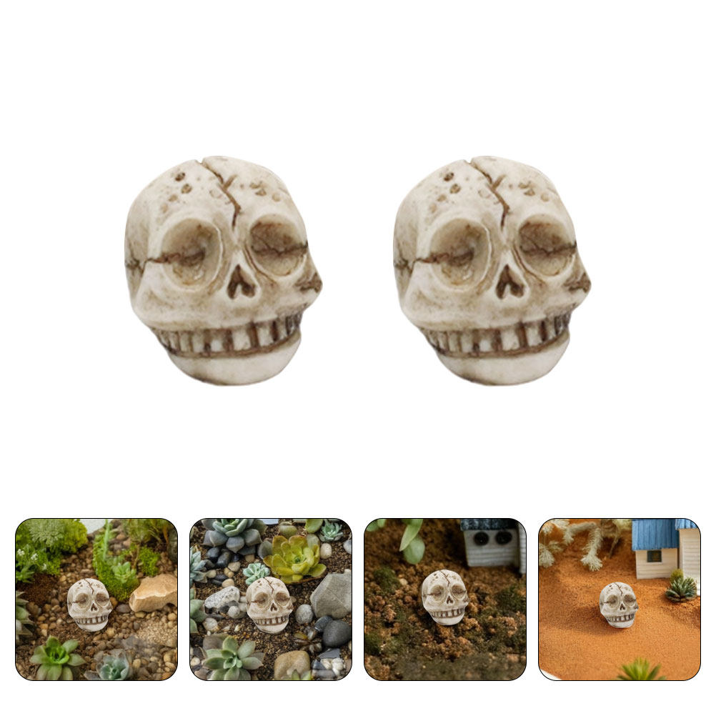 Aquarium Decor - 20個入り、笑顔のスカル（骸骨）のレジン製オーナメント。屋外、庭、芝生、水槽に飾るのに最適。耐候性があり、軽量。ハロウィーンの飾りとしても。