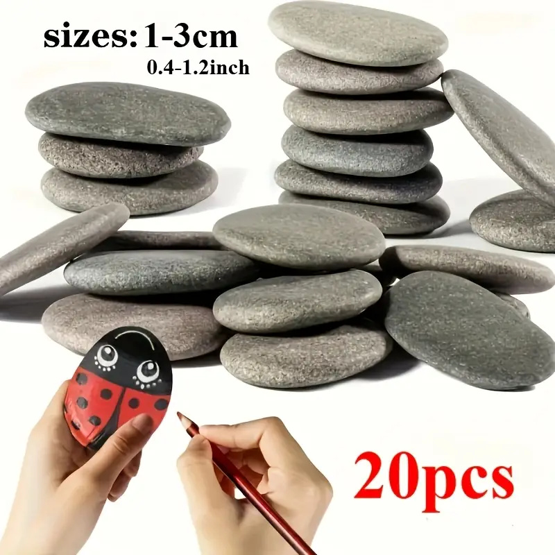 20 個の天然川の岩、グレーがかった黒の色調の滑らかな平らな - Fish Tank Gravel のレビューと価格