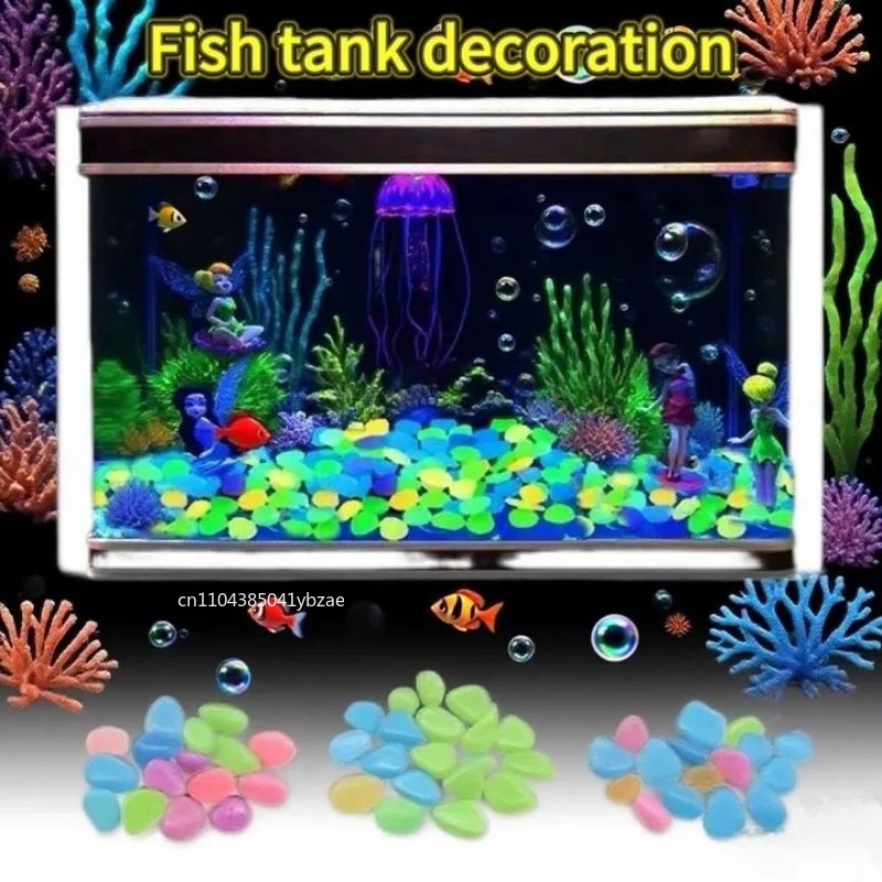 100～800個の暗闇で光る小石、景観、庭の小道、鉢植え、公 - Aquarium Plants のレビューと価格