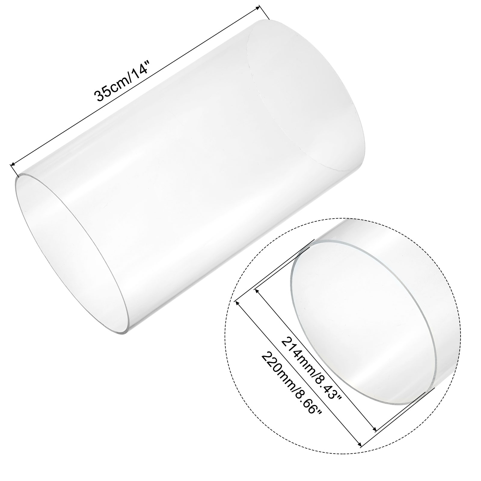 350mm透明アクリル水槽パイプ外径55-220mmクリア硬 - Aquarium Light のレビューと価格