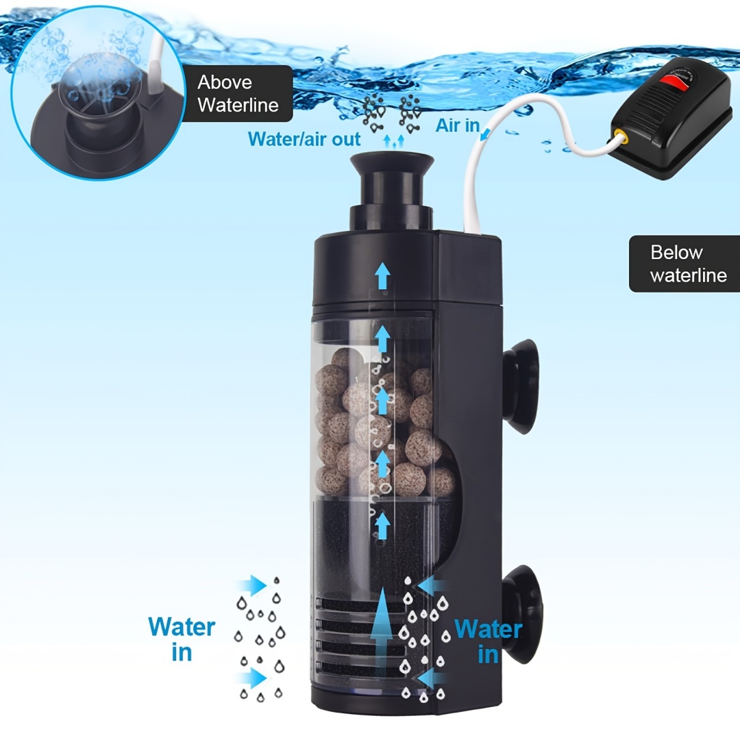 コンパクトな壁掛けバイオスポンジフィルター - 静かで効率的 - Aquarium Fish Betta のレビューと価格
