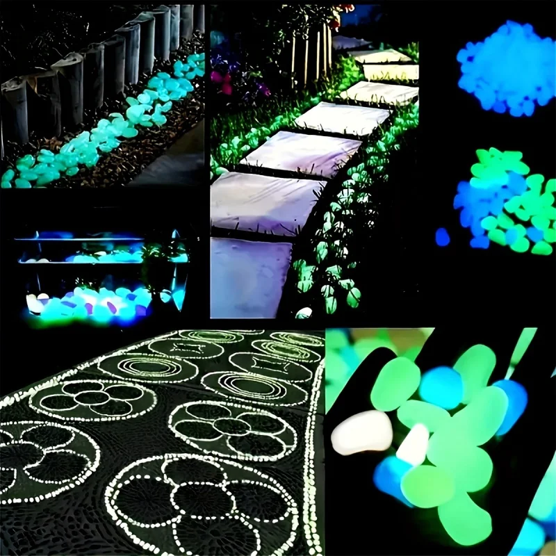 100個入り、暗闇で光る樹脂製の発光石。庭園、小道、鉢植え、 - Aquarium Plants のレビューと価格