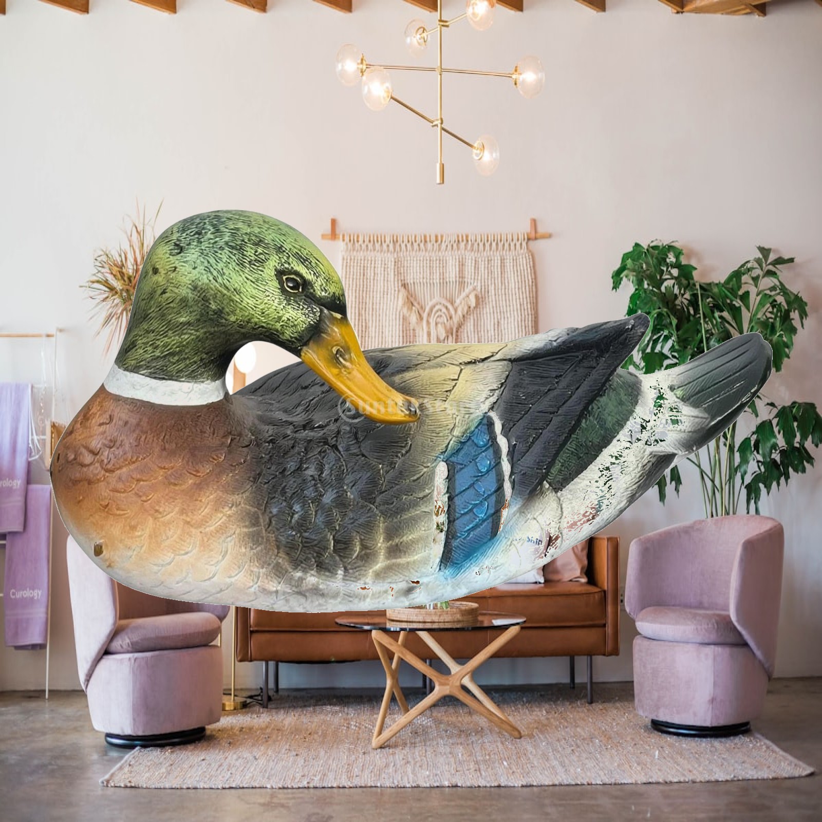 樹脂製の鴨の置物。屋外の池や庭、水槽に浮かべて飾るのに最適な - Aquarium Decor のレビューと価格