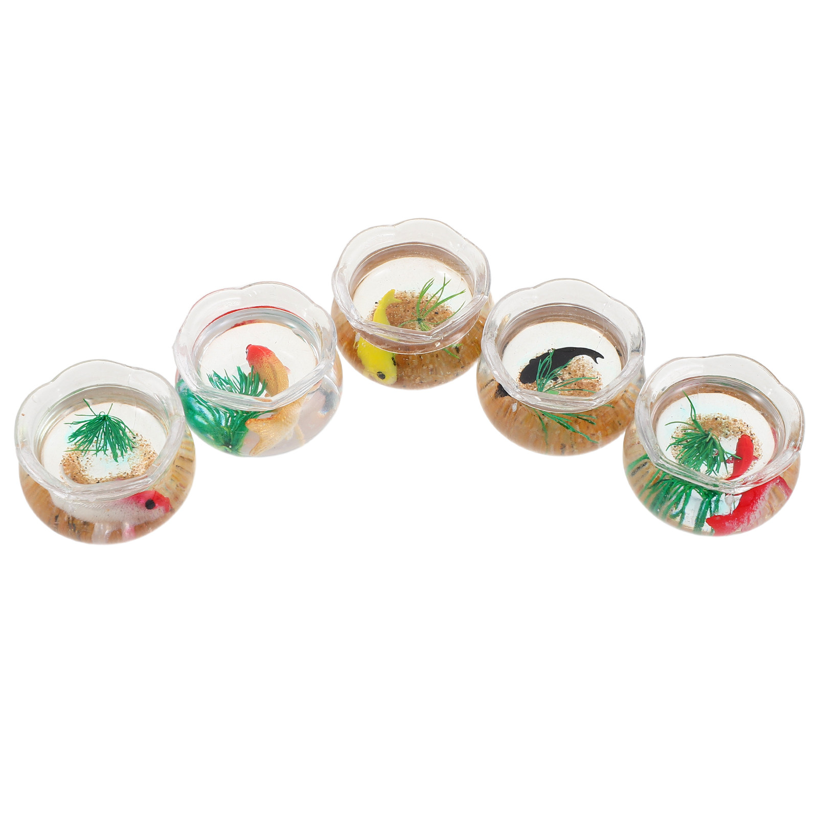 5個入り ミニチュア鯉の水槽：リアルな小型プラスチック製の卓 - Aquarium Plants のレビューと価格